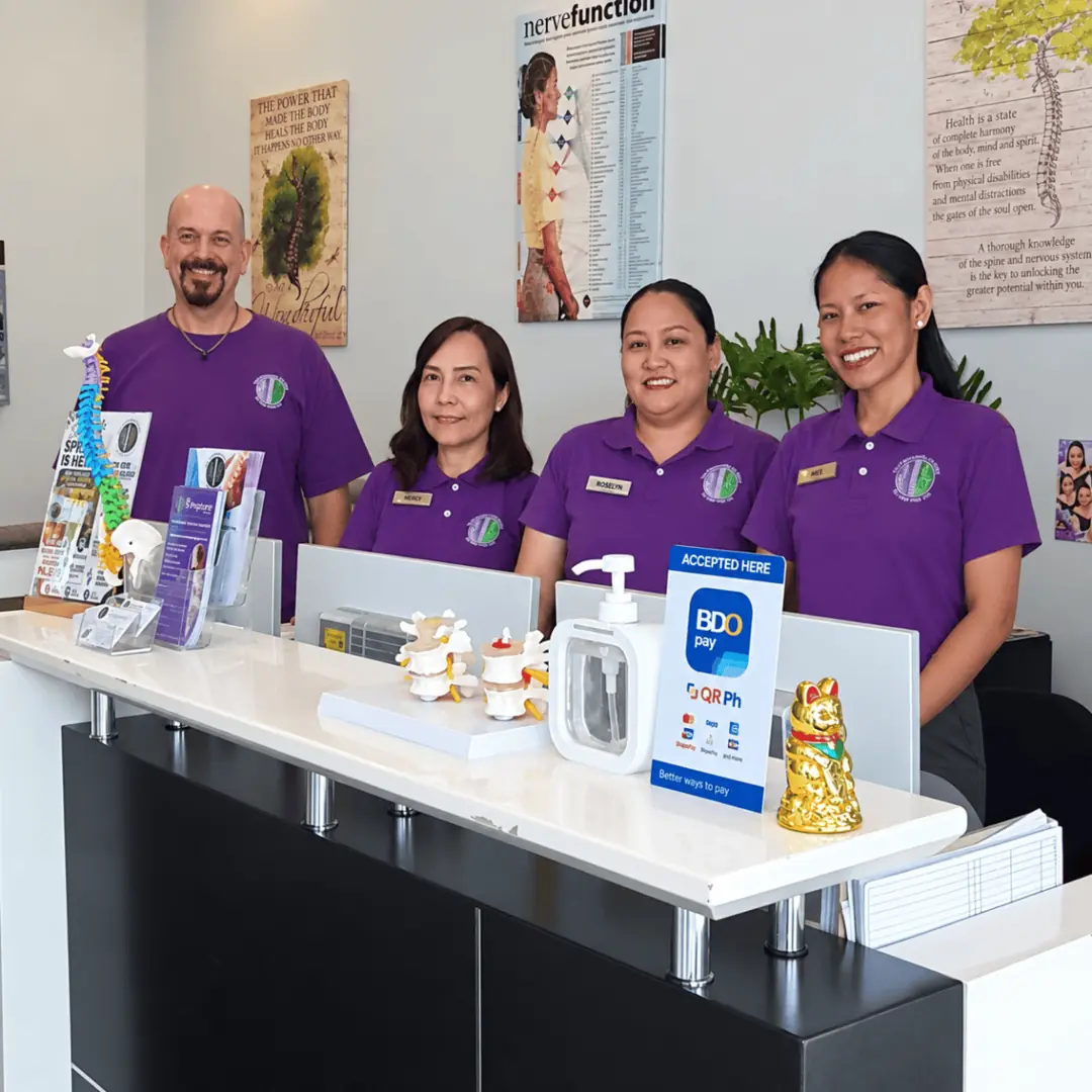 Front desk at The Chiropractor by SLEX in Southwoods Mall, Biñan